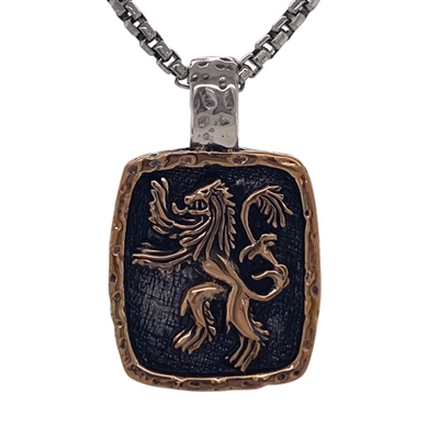 Keith Jack Jewelry Petrichor Med. Lion Rampant Pendant  S/sil + Bronze  BP3696