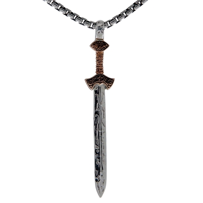 Keith Jack Jewelry Petrichor Lg. Sword Pendant S/sil & Bronze BP3708