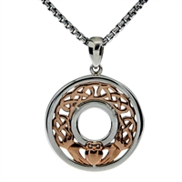 Keith Jack Jewelry Petrichor Claddagh Pendant S/sil + Bronze BP6475