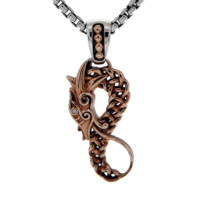 Keith Jack Jewelry Dragon Pendant S/sil + Bronze CZ BP7265