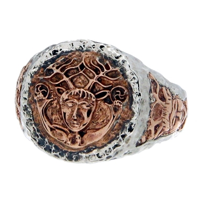 Keith Jack Jewelry Petrichor Cernonnos Coin Ring S/sil oxidized + Bronze BR861