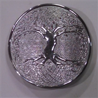 Round Buckle - Tree of Life - Chrome