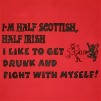 T-Shirt - Half Scottish, Half Irish (Red)