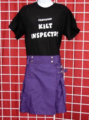 Women's Modern Kilts - Purple Cotton Twill