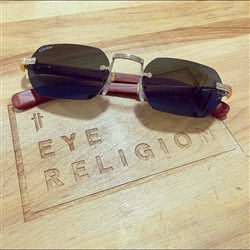 Cartier Wood 0362 Rimless Sunglasses