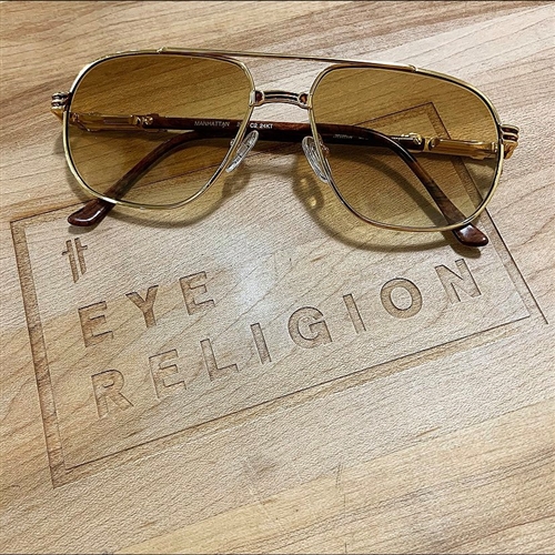 Hilton Manhattan 202 C2 24kt Vintage Sunglasses w/ Custom Lenses