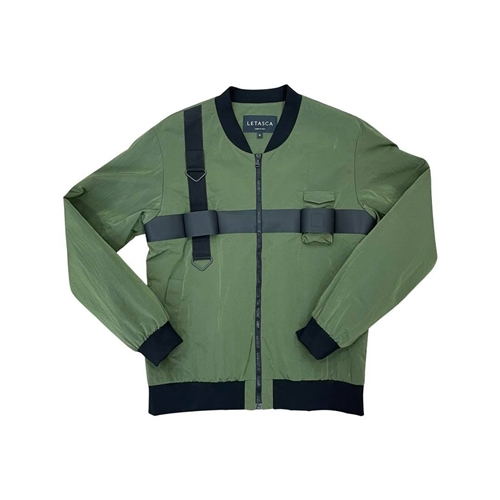 Letasca Natural Nylon Bomber Straps Jacket