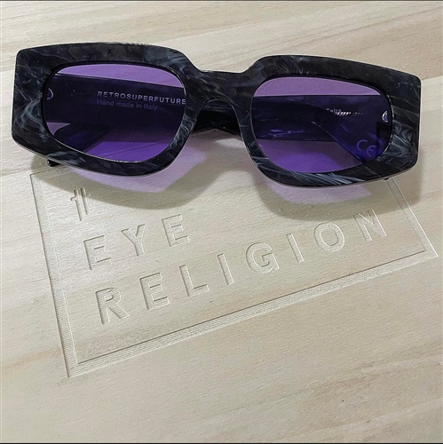 RetroSuperFuture Tetra Black Marble Sunglasses