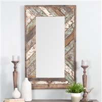 5445 - Brogan Distressed Wood Slat Wall Mirror