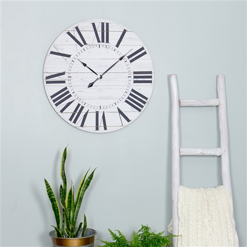 5865 - Estelle French Country Wall Clock with Shiplap Face