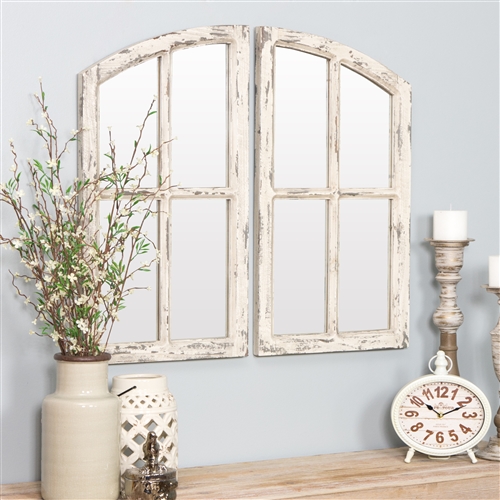 6138 - Jolene Arch Window Pane Mirrors (Set of 2)