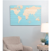 6213 - Mali Blue World Map Wall Plaque