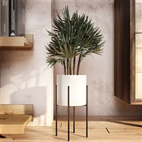 6589 - Lonnie Mid Century Ceramic Planter - White 13"H