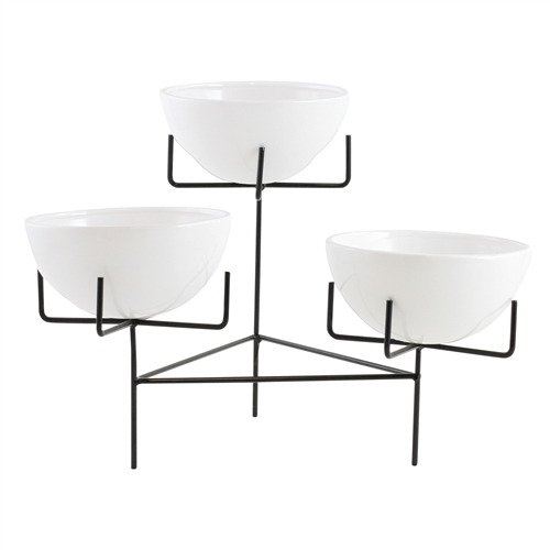 6640 - Zangora Modern Ceramic 3-Tier Planter