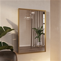 7555 - Bali Modern Rectangle Wall Mirror - 30" Gold