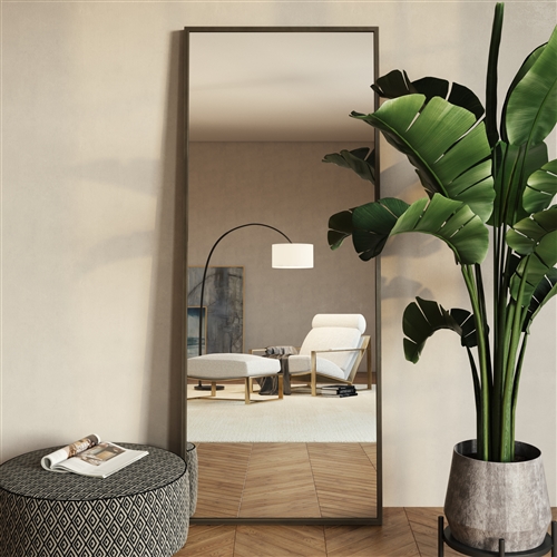 7609 - Bali Modern Floor Mirror - Gray