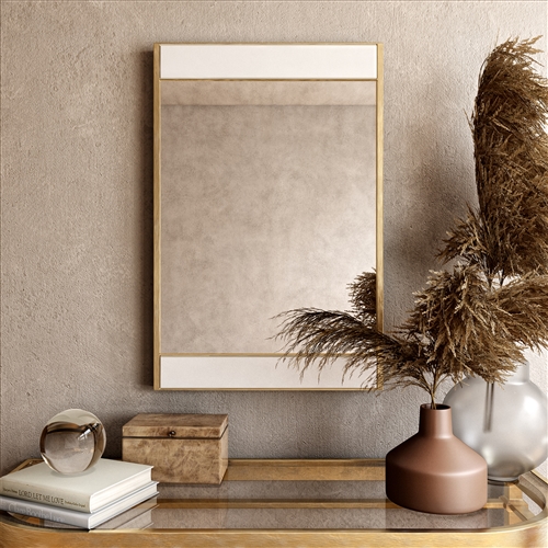 7678 - Lina Modern Wall Mirror Gold with Marble