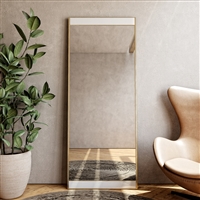 7685 - Lina Modern Floor Mirror Gold with Marble
