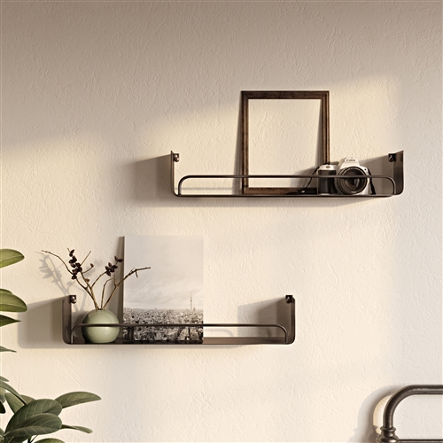 7739 - Syler Modern Wall Shelf (Set of 2) - 28" Black