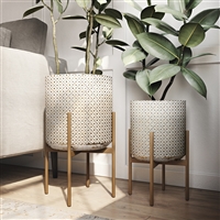 8095 - Lacey Golden Planters (Set of 2)