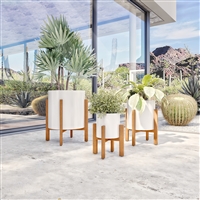 8330 - Rowan Modern Outdoor Planter - 14" White
