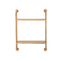 8675 - Emery Wall Shelf - 2 Shelf 18" Gold