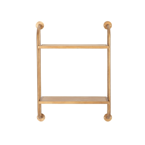 8675 - Emery Wall Shelf - 2 Shelf 18" Gold