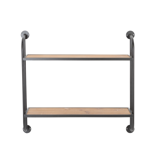 8682 - Emery Wall Shelf - 2 Shelf 26" Black