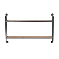 8712 - Emery Wall Shelf - 2 Shelf 38" Black