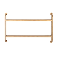 8736 - Emery Wall Shelf - 2 Shelf 38" Gold