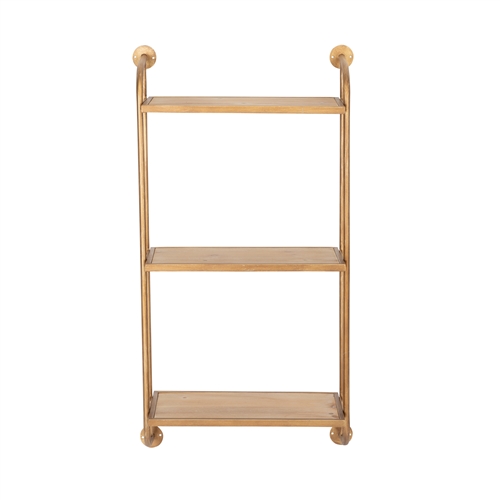 8767 - Emery Wall Shelf - 3 Shelf 18" Gold