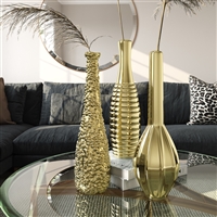 9398 - Tianna Gold Vases (Set of 3)