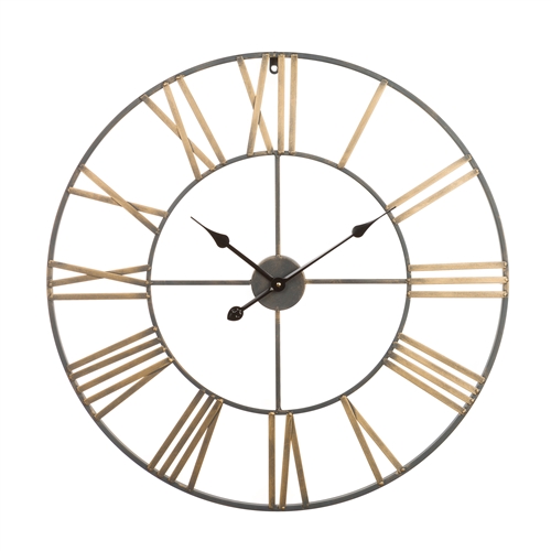 9986 - Solange Round Metal Wall Clock - 30" Light Gray