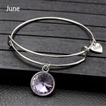 June birthstone charm bracelet