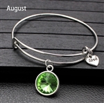 August birthstone charm bracelet