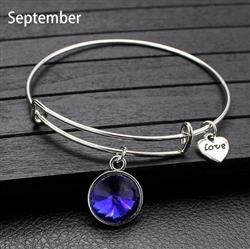 Septermber birthstone charm bracelet