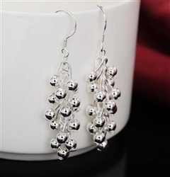 Small silver bead earrings