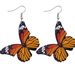 Leather butterfly earrings
