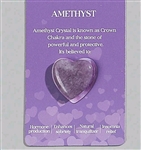 Heart shaped healing stones/pocket stones with card - Amethyst