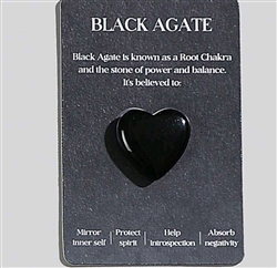 Heart shaped healing stones/pocket stones with card - Black Agate