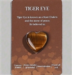 Heart shaped healing stones/pocket stones with card - Tiger Eye