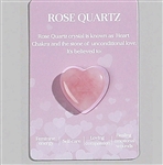Heart shaped healing stones/pocket stones with card - Rose quartz