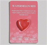 Heart shaped healing stones/pocket stones with card - watermelon red
