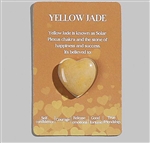 Heart shaped healing stones/pocket stones with card - yellow jade