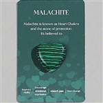 Heart shaped healing stones/pocket stones with card Malachite