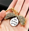 Keep going sunflower charm keychain