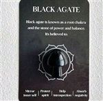 Mushroom shaped healing stones/pocket stones with card BLACK AGATE