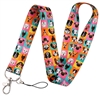Keychain lanyard with dog face pattern