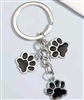 Silver keychain with paw charms