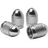 Set of 4 standard size tire valve covers - silver